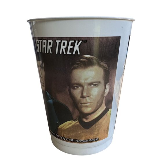 Vtg Star Trek TOS Slurpee Cup 7 Eleven Plastic Cup 1991 Kirk Spock Uhura McCoy - Picture 3 of 8